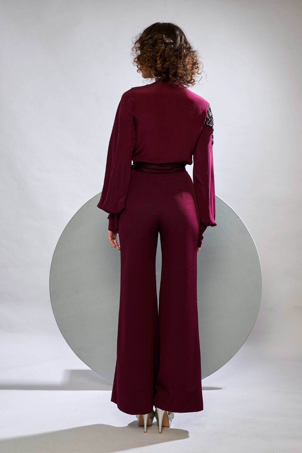 Embroidered Shirt With Flared Pants